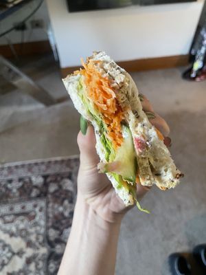 Vegan chicken sandwich   at Richoux Patisserie in Auckland