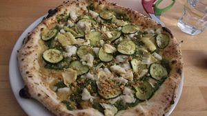 Pesto pizza at Pizzeria Grano in Vancouver