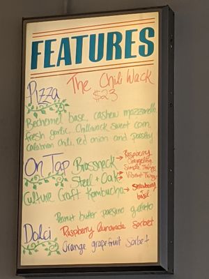 Features menu (September 2021) at Pizzeria Grano in Vancouver