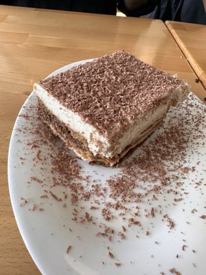 Tiramisu. Can’t believe this was vegan  at Pizzeria Grano in Vancouver