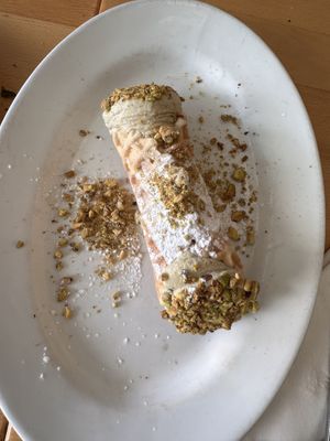 Pistachio cannoli.. I’ve never had a cannoli before until this one. Amazingggg  at Pizzeria Grano in Vancouver