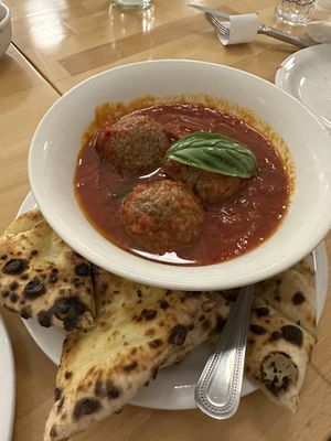 Meatballs  at Pizzeria Grano in Vancouver