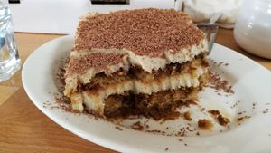 Tiramisu inside at Pizzeria Grano in Vancouver