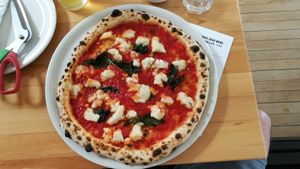 Margherita pizza at Pizzeria Grano in Vancouver