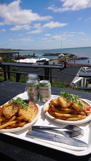 Fish and chips at Kåseberga Fisk AB in Loderup