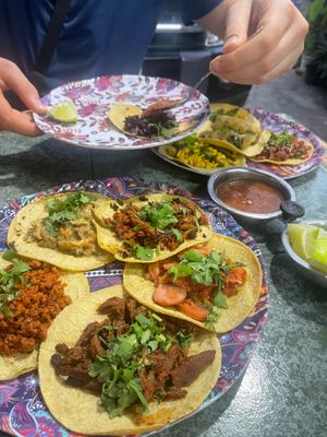 We got all 11 vegan tacos  at Gopals - Vegetariano's in Cancun