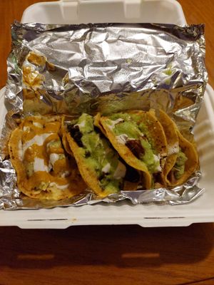 Vegan taco trio at Chilango PDX in Portland