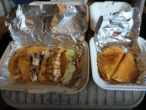 4 Tacos, 3 mini quesadillas. Heaven at Chilango PDX in Portland