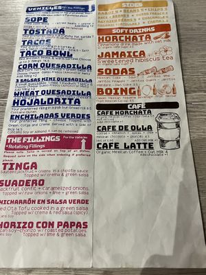 Menu  at Chilango PDX in Portland