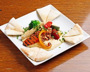 Humus with Grilled Vegetable at Cafe Absinthe カフェアブサン in Osaka