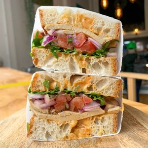 Coronation “chicken” sandwich  at How On Earth in Exeter