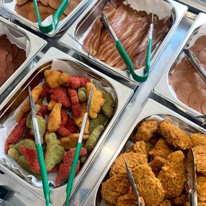 Our deli counter! at How On Earth in Exeter