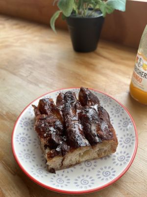 Cinnamon focaccia   at How On Earth in Exeter