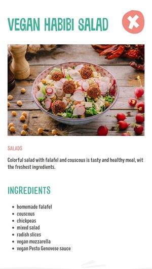 Vegan Falafel salad at Submarine Burger in Rijeka