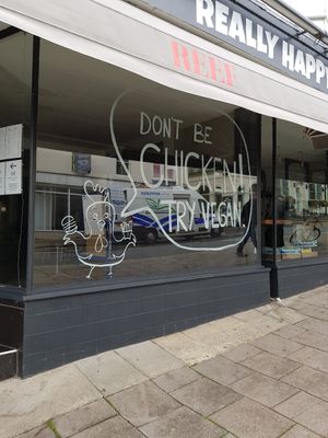 Outside at Really Happy Chicken in Brighton