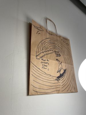 Cool drawings at Really Happy Chicken in Brighton