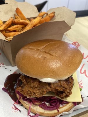 Sticky burger at Really Happy Chicken in Brighton