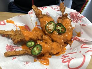 Buffalo chicken wings  at Really Happy Chicken in Brighton