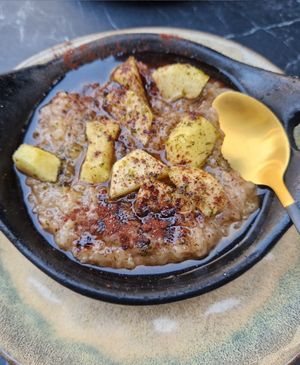 Coconut milk with rice and a fruit 😋 at Lalibela in Ingolstadt