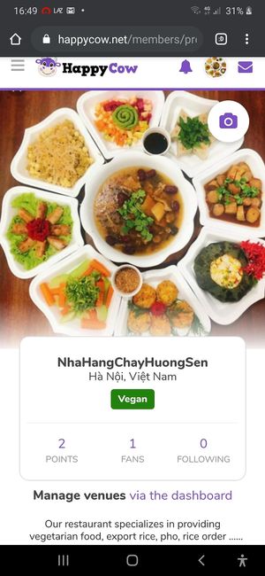 Vegetable products at Huong Sen in Hanoi