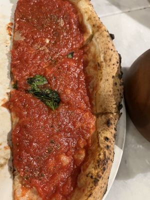 Marinara pizza (half pizza in photo)  at Eataly in Chicago