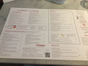 Menu  at Eataly in Chicago