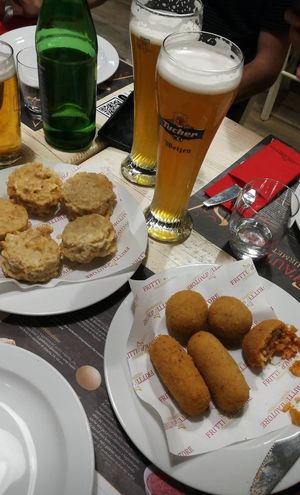 Vegan Crocchè, Arancini and Frittatine at Spicchi d'Autore in Naples