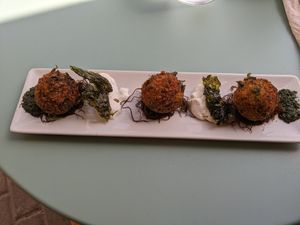 Vegan seaweed croquettes at Brio in Tarifa