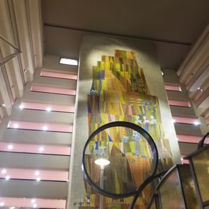 Contemporary resort - amazing mural is several stories high at Walt Disney World - Contempo Cafe in Lake Buena Vista