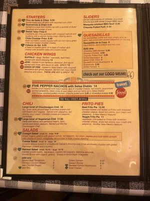 Menu as of Aug 2023  at Cowgirl BBQ in Santa Fe