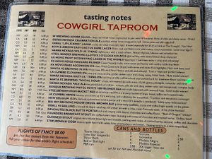 Drink menu  at Cowgirl BBQ in Santa Fe