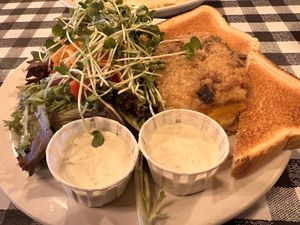 Vegetarian butternut squash casserole  at Cowgirl BBQ in Santa Fe