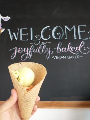 Made from scratch: vegan and gluten free ice cream and waffle cones. at Joyfully Baked in Gainesville