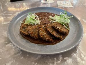 Ratatouille Fritter with pipérade sauce  at Walt Disney World - Topolino's Terrace in Lake Buena Vista
