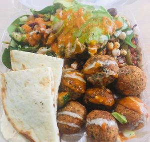 Orion Platter,  all Vegan, delicious and huge!! at Orion Fresh Mediterranean in Boca Raton