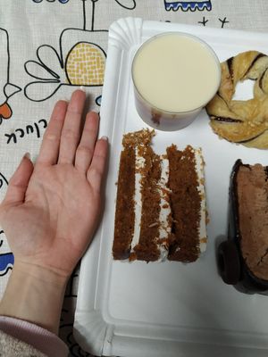 Tamaño de la porción comparado con mi mano (tengo mano pequeña) at Vegabonty in Fuengirola