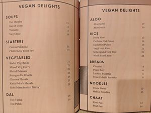 Vegan menu at Nalan Restaurant - City Hall in Central Singapore