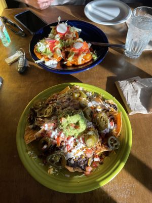 Vegan nachos and sopas  at Maria's Mexican Restaurant in South Lake Tahoe