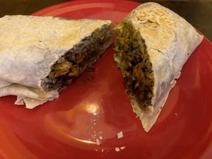 Vegan chicken burritoos  at Maria's Mexican Restaurant in South Lake Tahoe