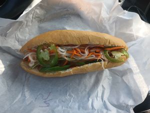 Vegan Grilled Ham Banh Mi at  Van Nien Vegan Baguette Food Coffee Tea in Portland