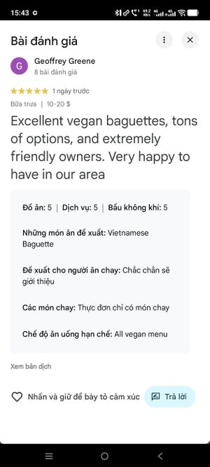  at  Van Nien Vegan Baguette Food Coffee Tea in Portland