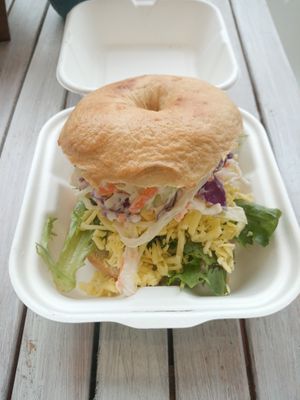 Filled Handmade Artisan Bagels at The Vegan Bakery Company in Worthing