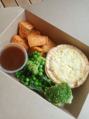 100% Vegan Pie and Mash Shop in East Worthing, West Sussex. Choose your Pie then choose your sides  at The Vegan Bakery Company in Worthing