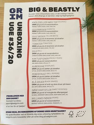 Big & Beastly, week #36/20 (packing list) at GRIM  in Copenhagen