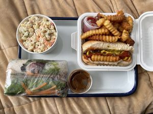 Spring rolls are my fav plus the summer special: macaroni salad  at Loving Hut - Ledgewood in Ledgewood