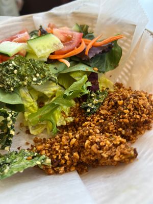 RAW Avocado "fries" coated in walnut! Truly delicious!  at Loving Hut - Ledgewood in Ledgewood