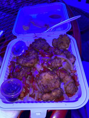 Prawns and rice at Loving Hut - Ledgewood in Ledgewood