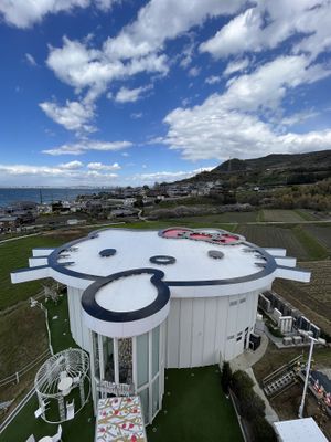 The show box building - view from top of the Apple   at Hello Kitty Show Box in Awaji