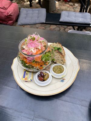 Salmon salad  at Cafe Fleuri in Odense