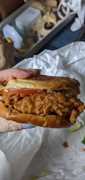 Vegan fried chicken burger at Saucy in Sheffield